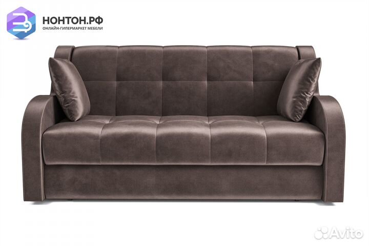 Диван аккордеон Барон вельвет коричневый