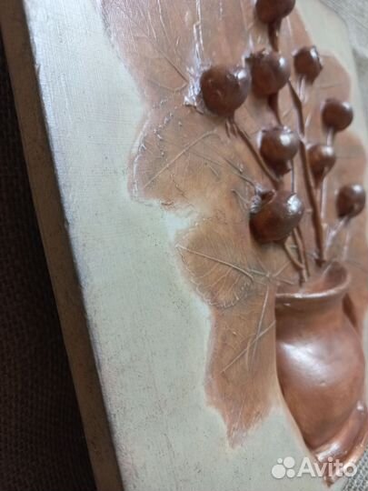 Панно на стену ботанический барельеф подарок