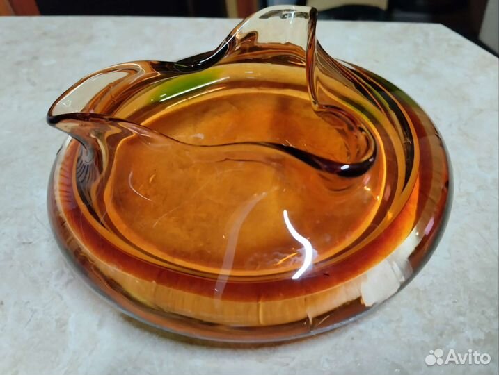 Пепельница цветное стекло СССР