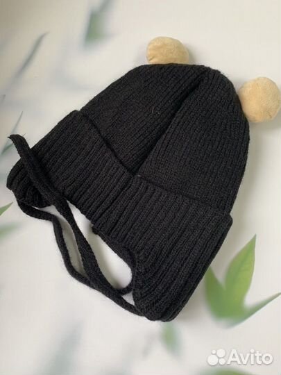 Детская шапка с мишкой и ушками