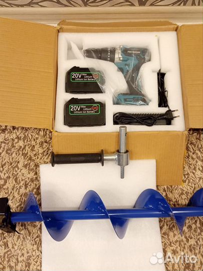 Шуруповерт Ледобур Heinhelper 2 акб 6А+Тонар 150мм