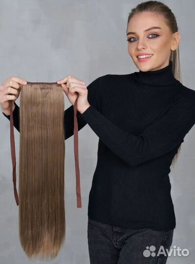 Хвост на ленте накладной шиньон для волос