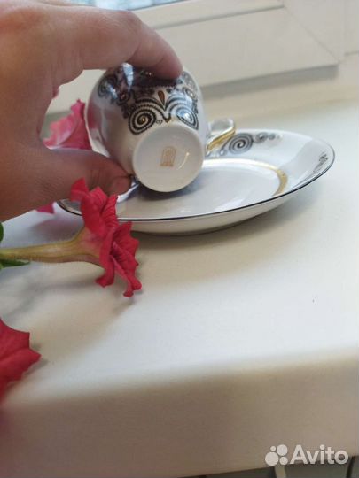 Чашка кофейная с блюдцем Рига СССР