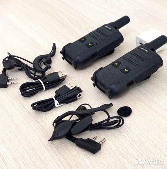Легкая рация с наушником, комплект 2 штуки