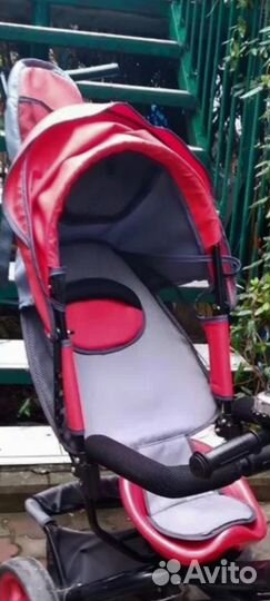 Велосипед коляска с родительской ручкой