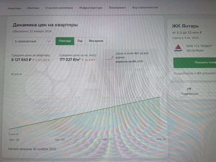 1-к. квартира, 42,7 м², 15/24 эт.