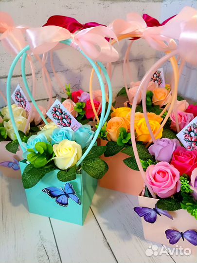 Букет из мыльных роз