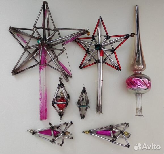 Верхушка на ёлку, шпиль СССР, звезда стеклярус