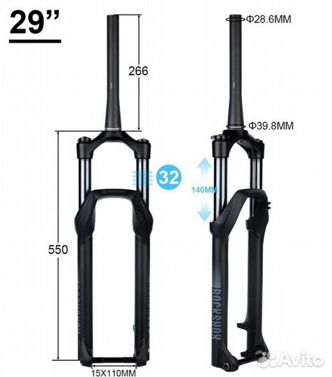 Rockshox Recon RL-D1 29 Boost-15x110 мм ход 140 мм