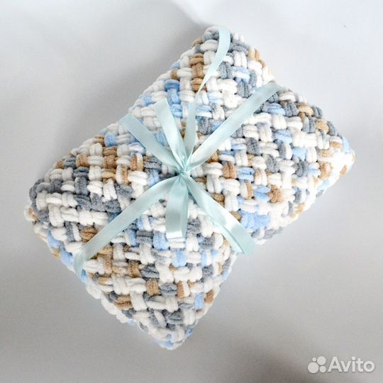 Плед зефирный ручной работы