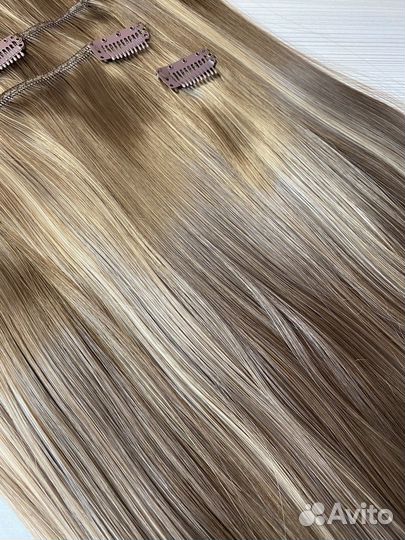 Накладные волосы на заколках 50 см