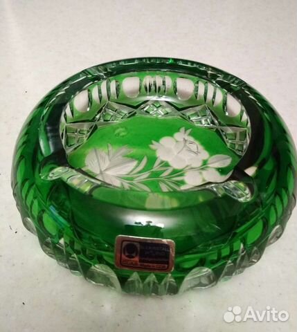 Пeпельницa, винтаж, цвeтной xpусталь 