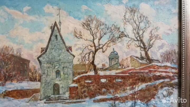 Картина масло,холст. Зимний Выборг