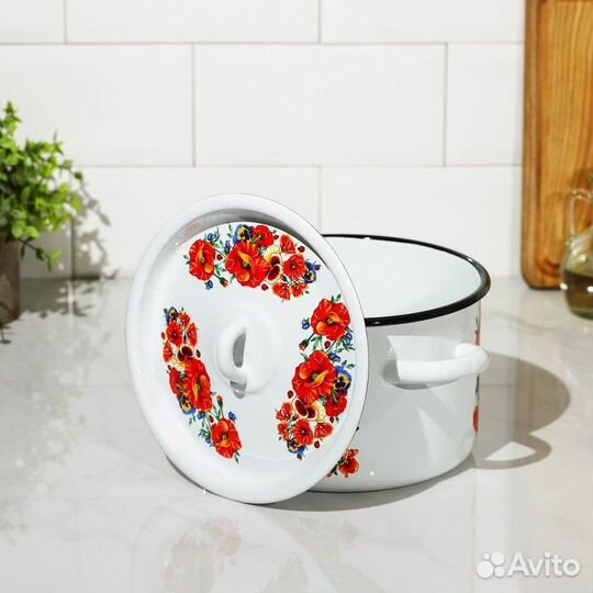 Кастрюля «Маки Мечта», 2,9 л, индукция, цвет белый