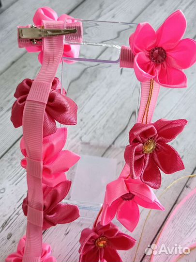 Лента в косу в технике канзаши