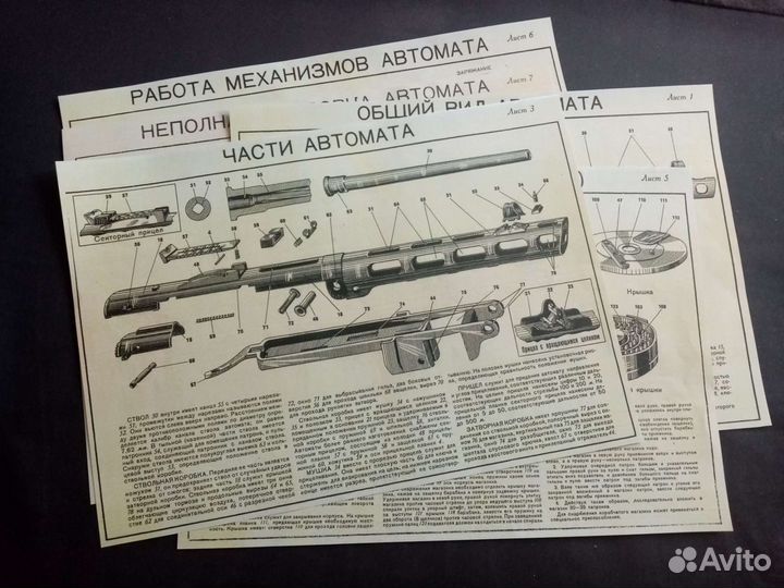 Плакаты на сувенир ппш-41 ркка ВОВ 40ые годы