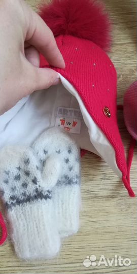 Комплект шапки варежки перчатки от 0 до 18 месяцев