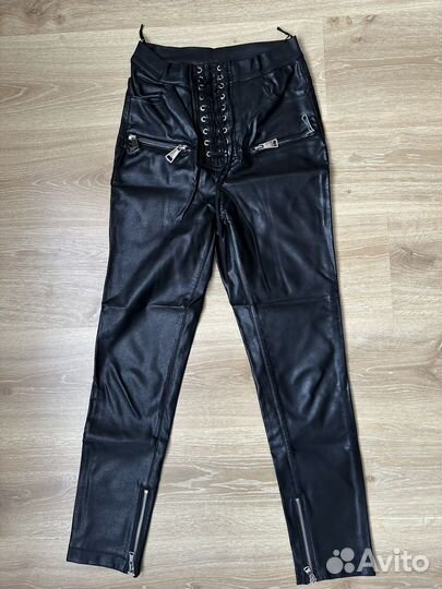 Кожаные брюки женские amour