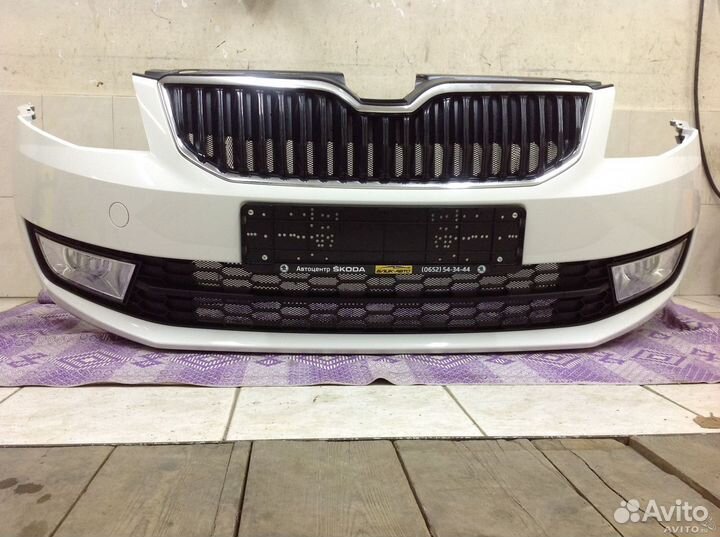 Бампер передний Skoda Octavia A7 с Омыват. фар. ор