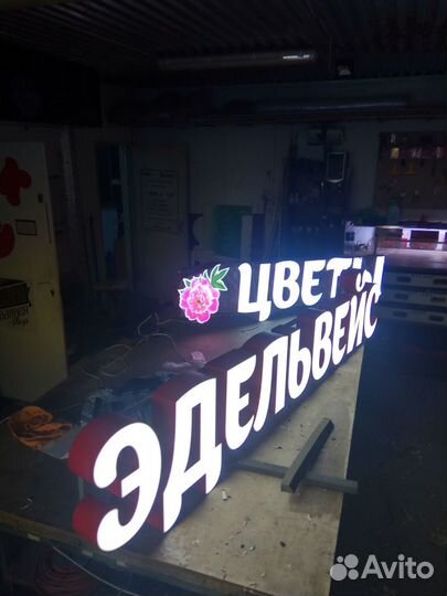 Готовая вывеска цветы