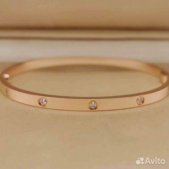 Браслет Cartier Love розовое золото 0,12ct