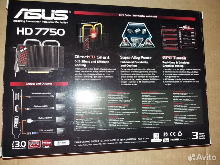 Видеокарта asus Radeon HD7750