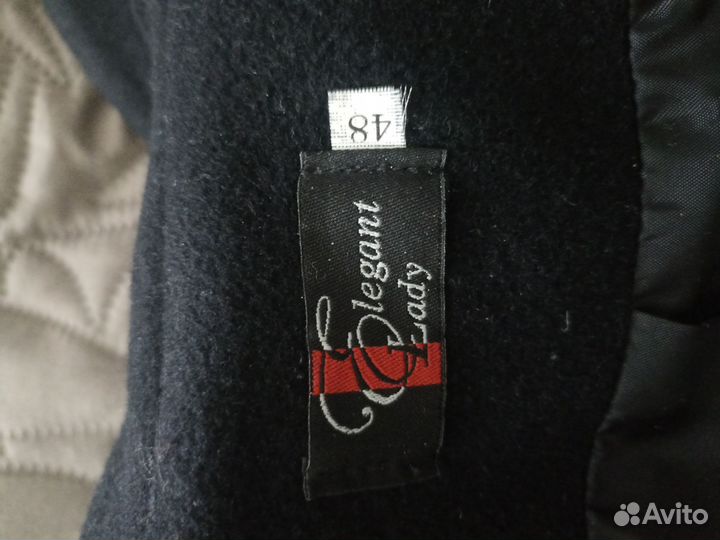 Пальто черное шерсть 46-48