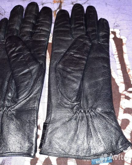 Перчатки женские кожаные