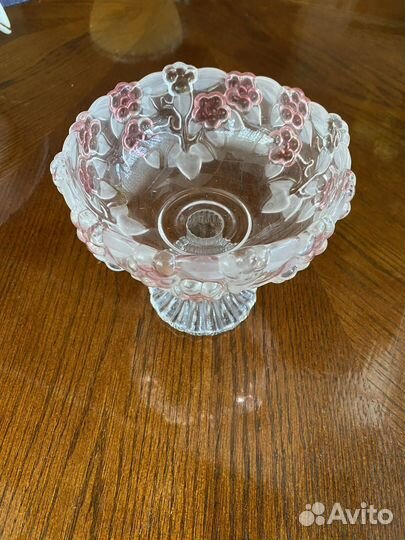 Ваза конфетница из цветного стекла