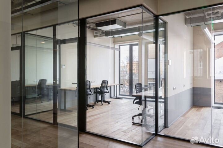 Перегородки из стекла с установкой