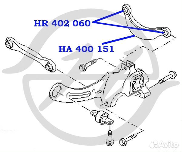 HA400151 Рычаг задней подвески, поперечный, верхний focus