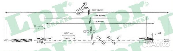 Трос ручного тормоза ford transit 2.3/2.4D 00-0