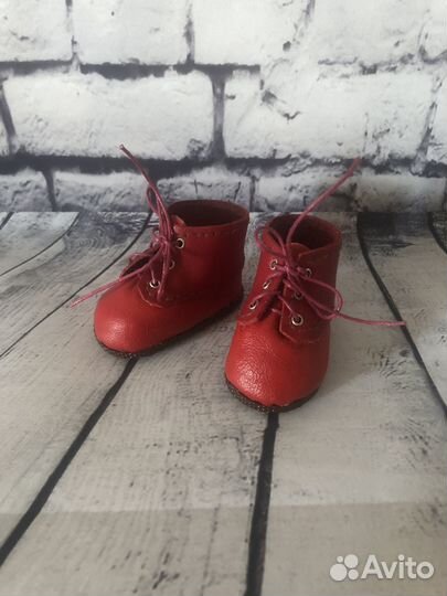 Ботинки на куклу Вихтель из кожи и экокожи