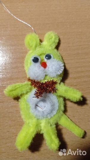 Новогодняя игрушка на елку, поделка из синельной п