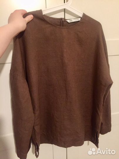 Льняная блузка zara