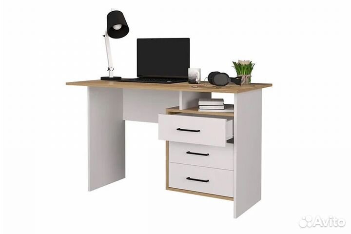 Стол белый/дуб, длина - 1,2 м