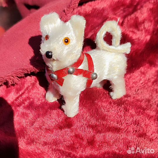 Собачка папье-маше. Кукольная игрушка. Винтаж