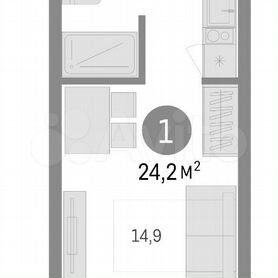 Квартира-студия, 24,2 м², 2/8 эт.