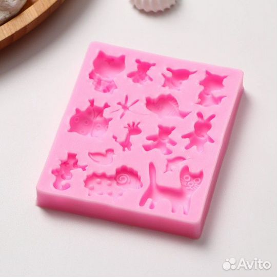 Молд Доляна «Зверята», 9,57,51 см, цвет розовый