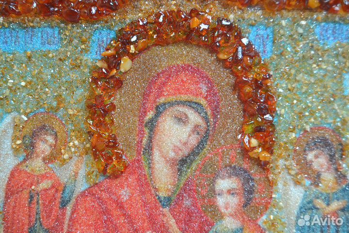 Икона в янтарной обсыпке 