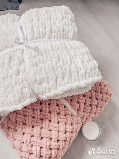 Пледы из пряжи ализе пуффи