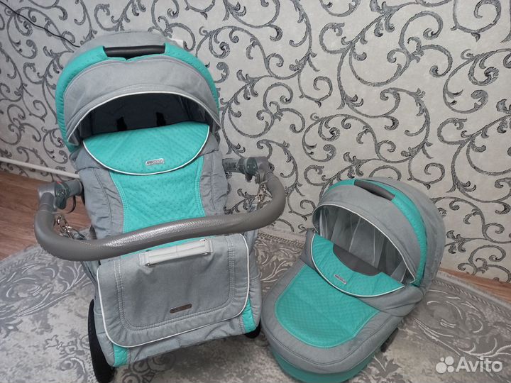 Коляска 2 в 1 эко кожа беби мобаил