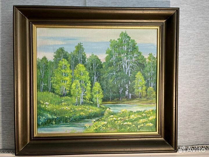 Картина маслом на холсте летний пейзаж