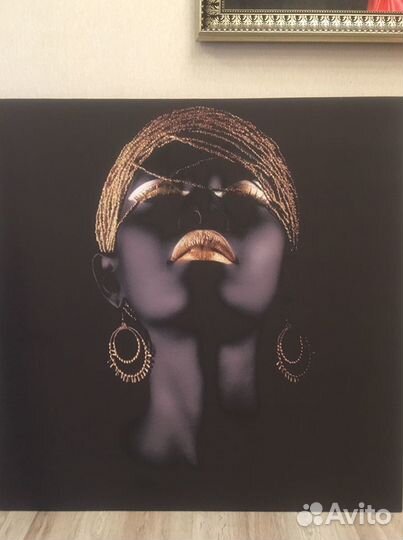Картина африканка негритянка с золотой
