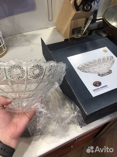 Салатник хрусталь Crystal Bohemia 25 см новый