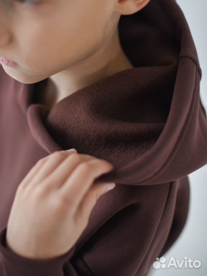 Детский спортивный костюм с начёсом, цвет шоколадн