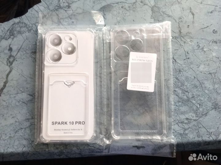 2 прозрачных чехла, с карт-холдерами от spark PRO