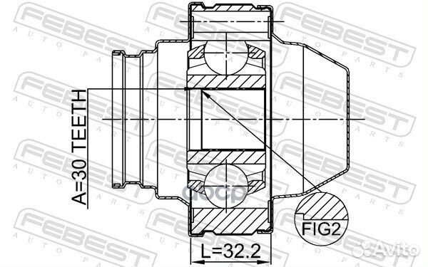 ШРУС карданного вала 30x76.7 2211-fqsha Febest