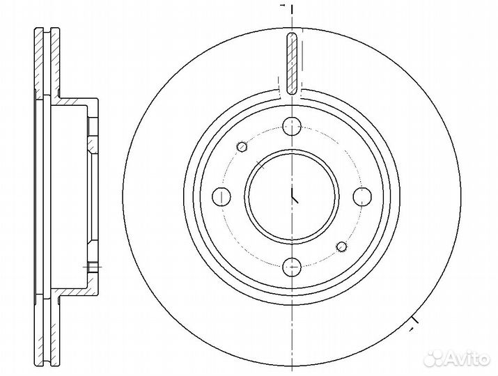 Диск тормозной вентилируемый G-brake GR-02066