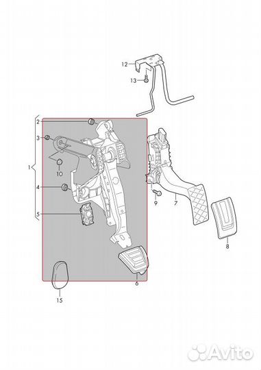 Педаль тормоза Skoda Octavia A7 1.6 2019
